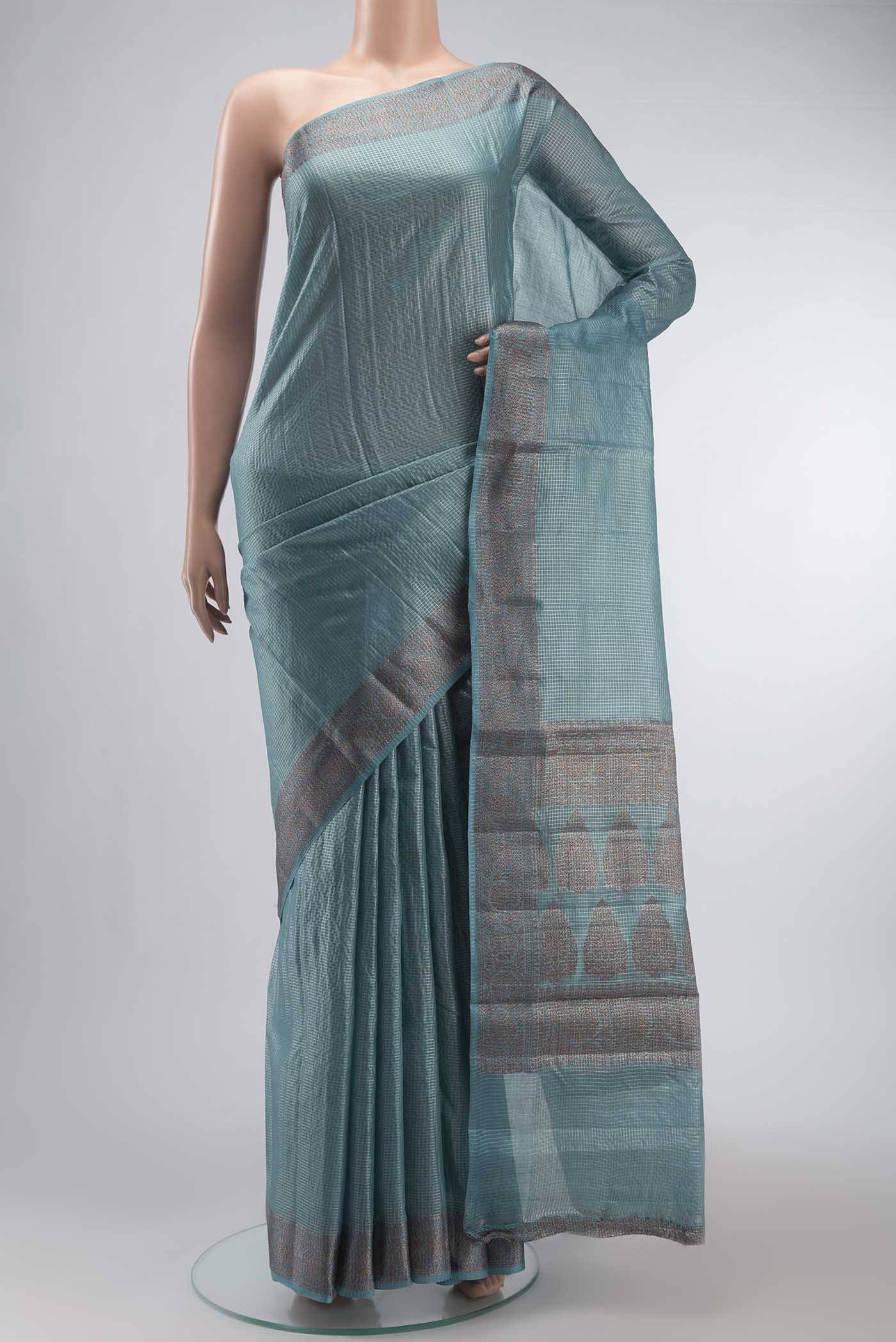 Blue Banarasi Raw Silk Saree Buy at ₹5838