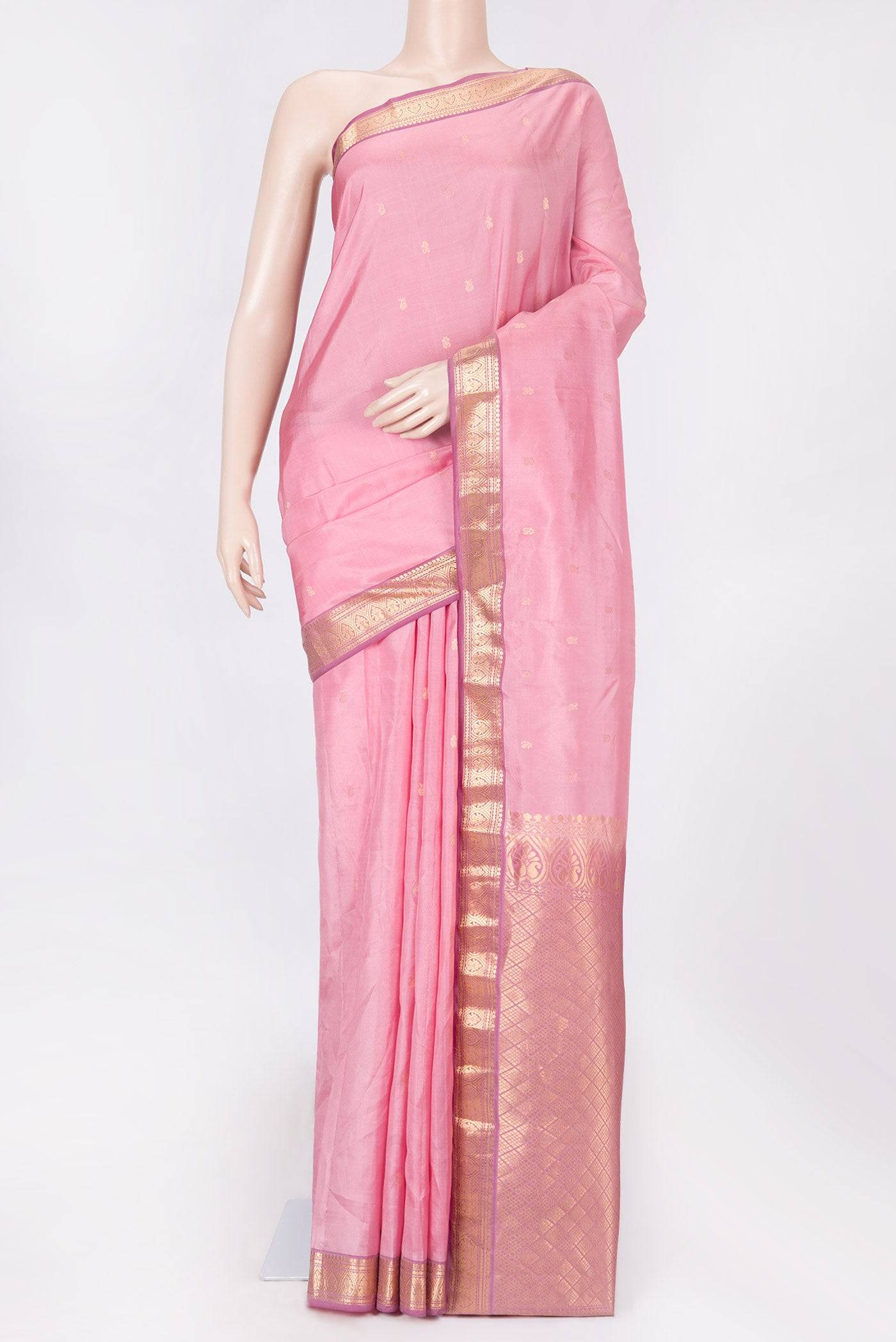 Pink Dual Tone Kanchipuram Saree Buy at ₹8041