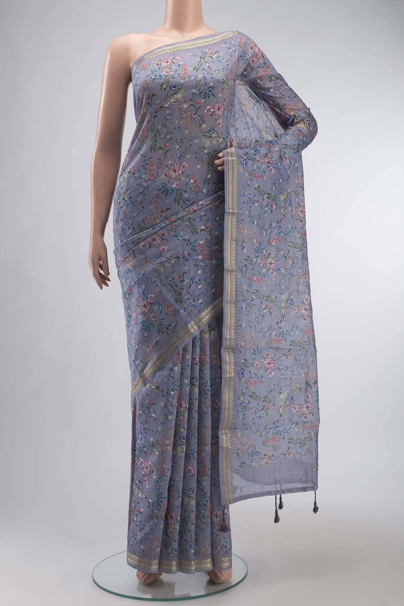 Blue Silk Cotton Saree Buy at ₹5525