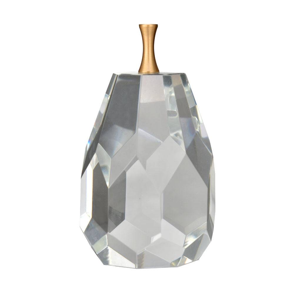 Decorative Crystal Pear Showpiece- Gold