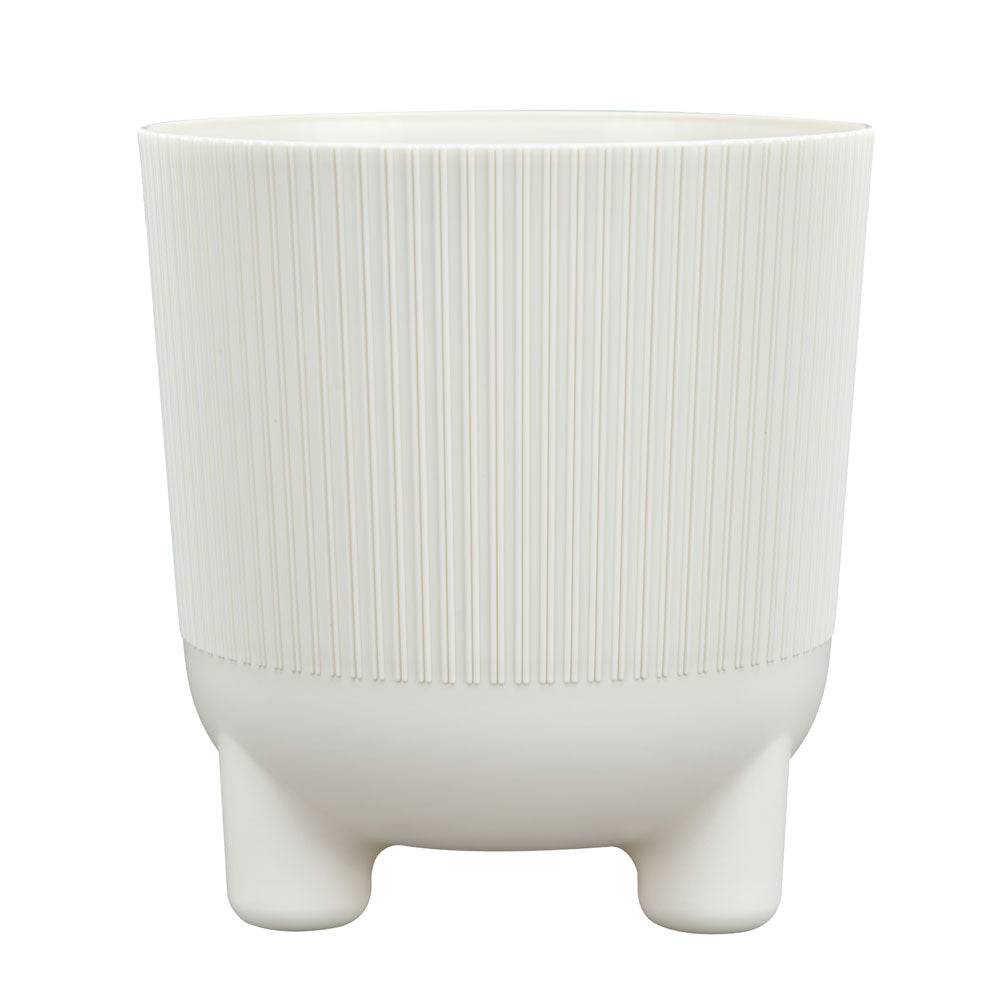 Fluted Design Polypropylene Planter (Cream)