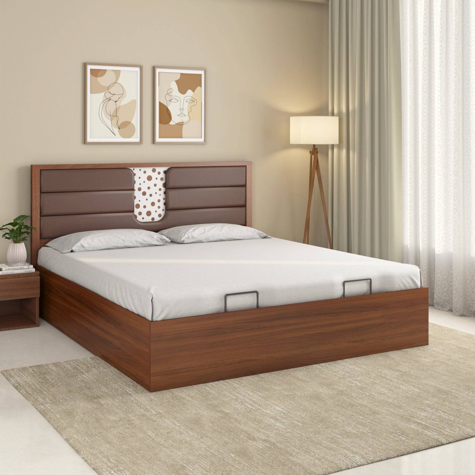 Noir Prime Bed with Semi Hydraulic Storage (Walnut)