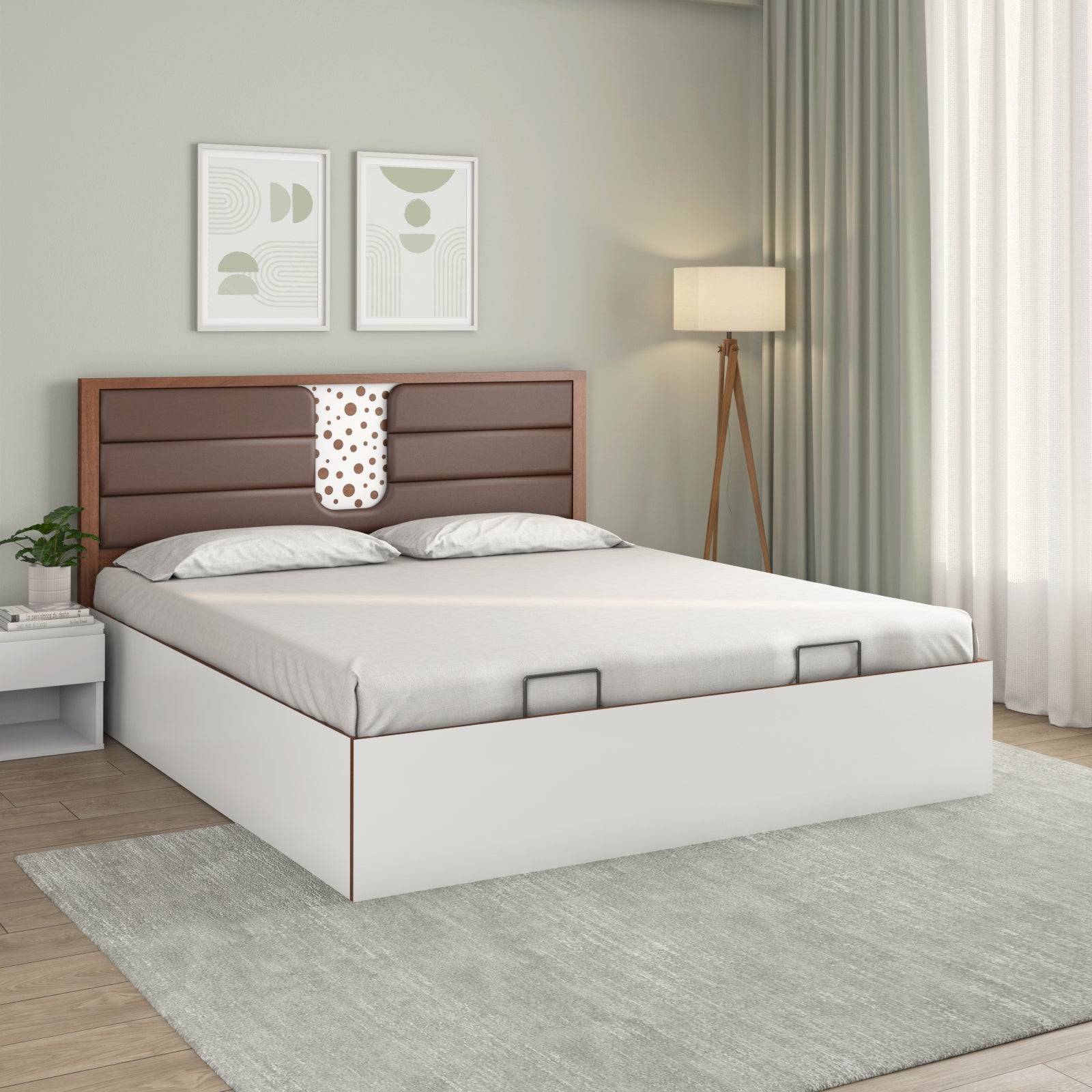 Noir Prime Bed with Semi Hydraulic Storage (White)