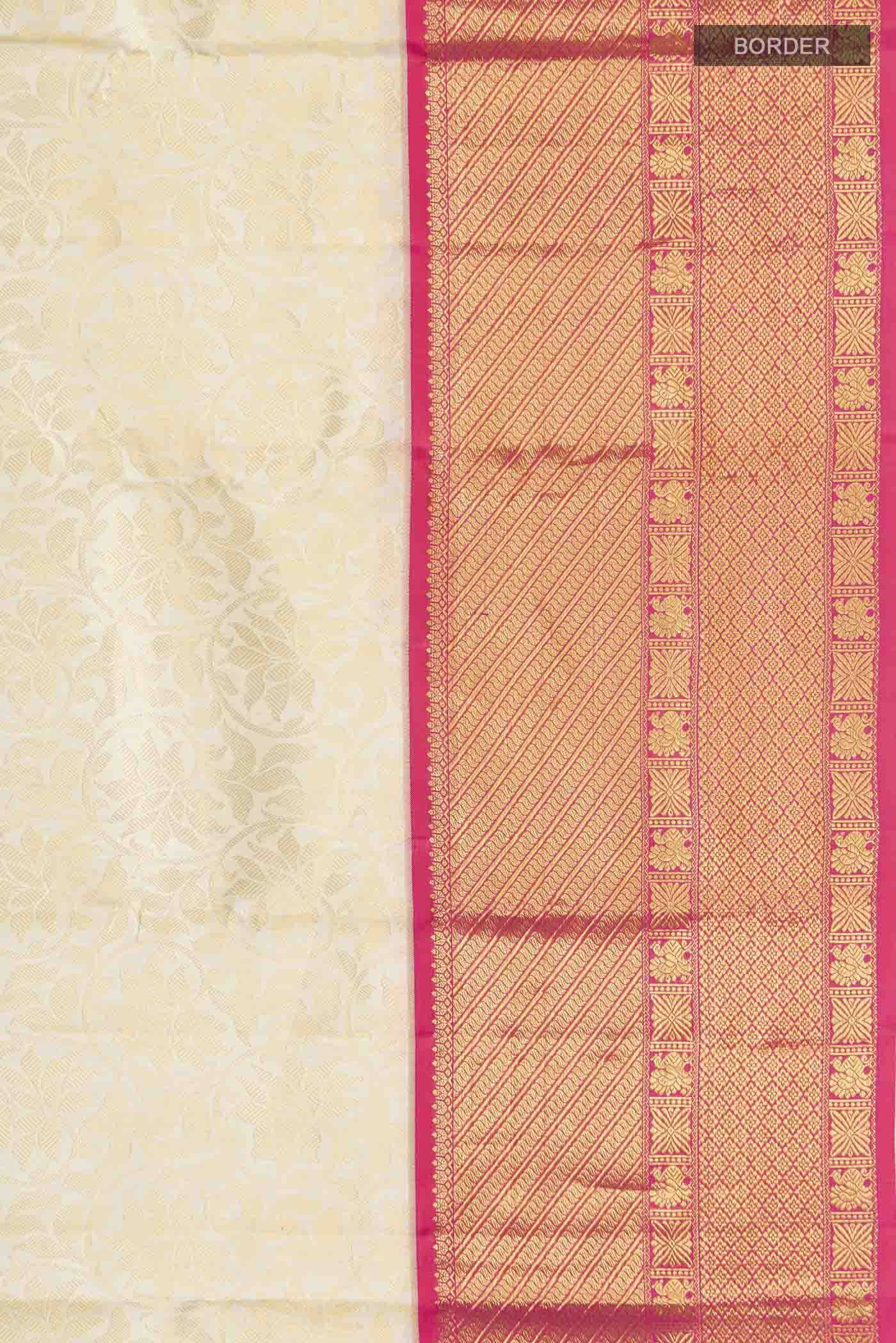 Off White Kanchipuram Silk Saree Buy at ₹19635