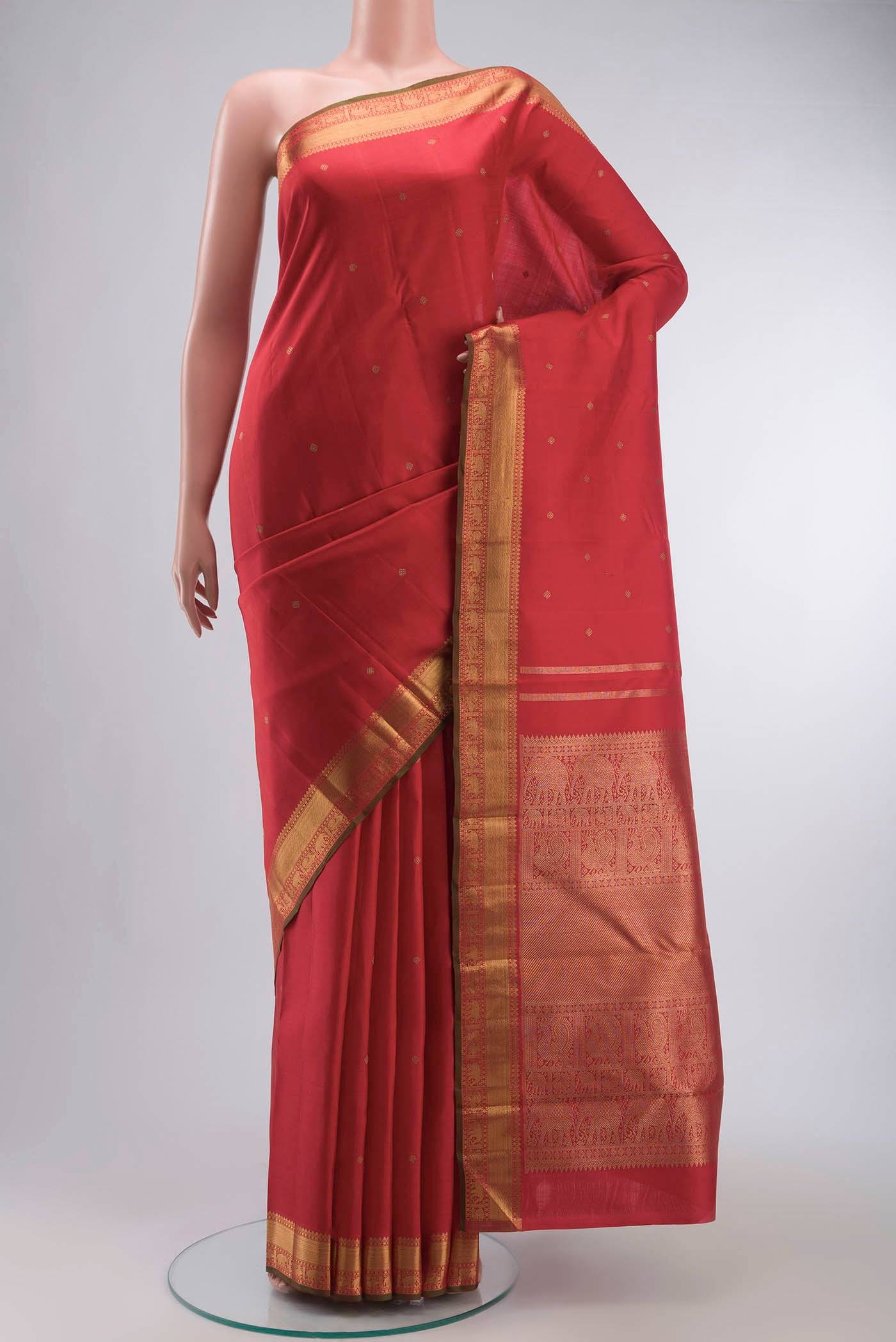 Red Kanchipuram Silk Saree Buy at ₹34768