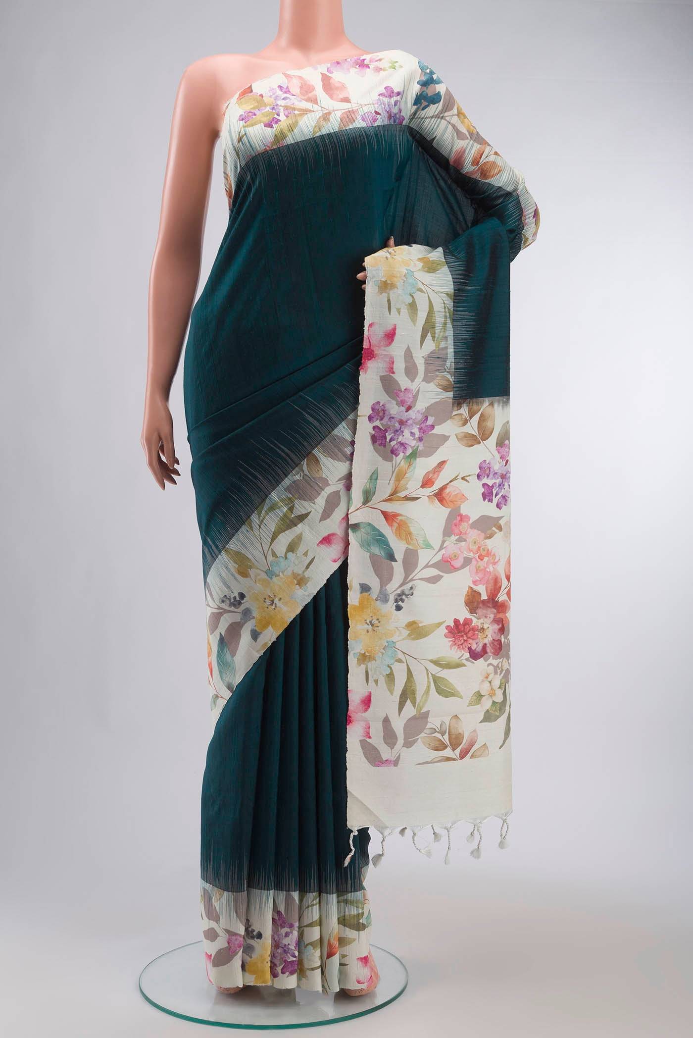 Teal Soft Silk Saree Buy at ₹16839