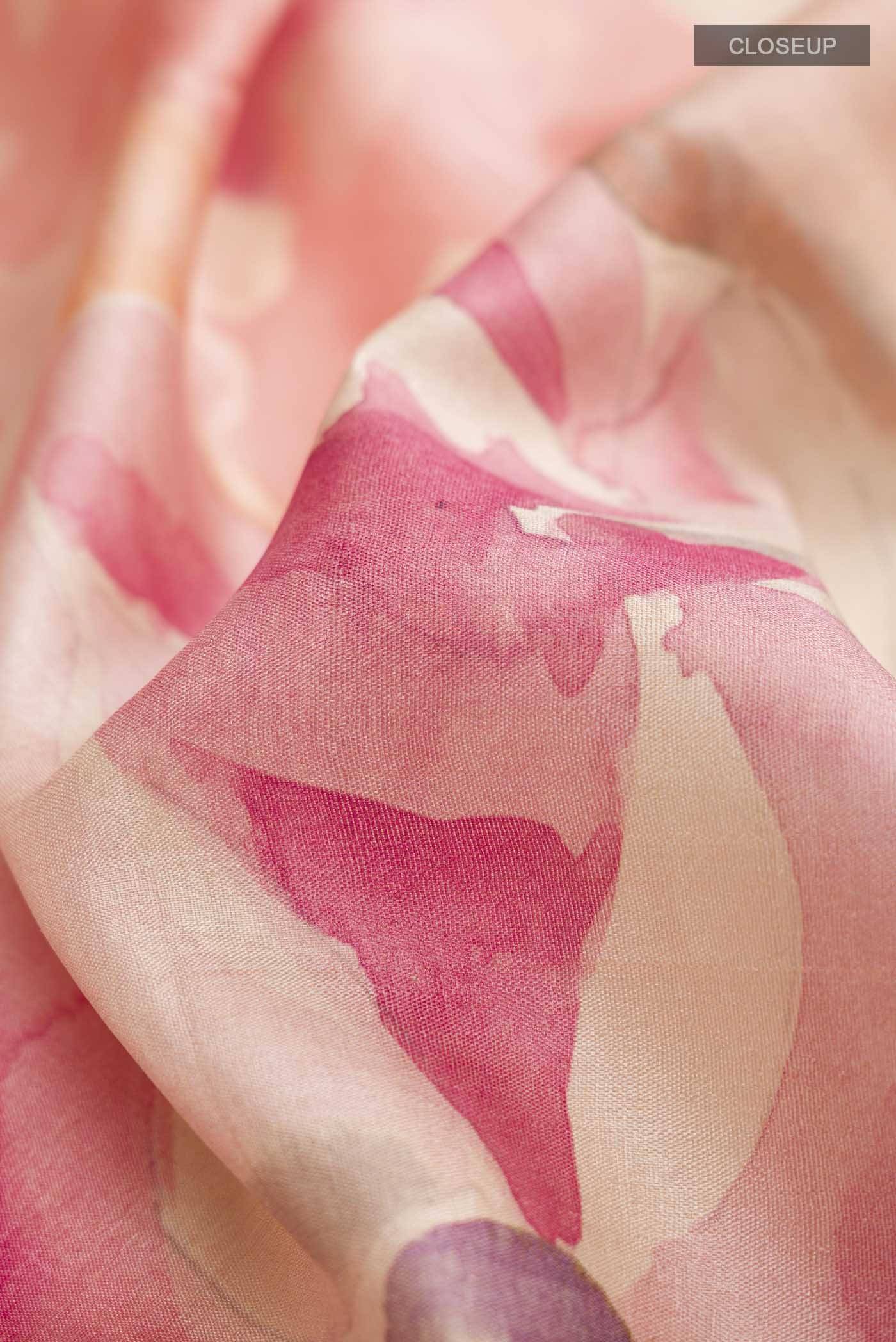 Peach Bhagalpuri Tussar Silk Saree Buy at ₹16869