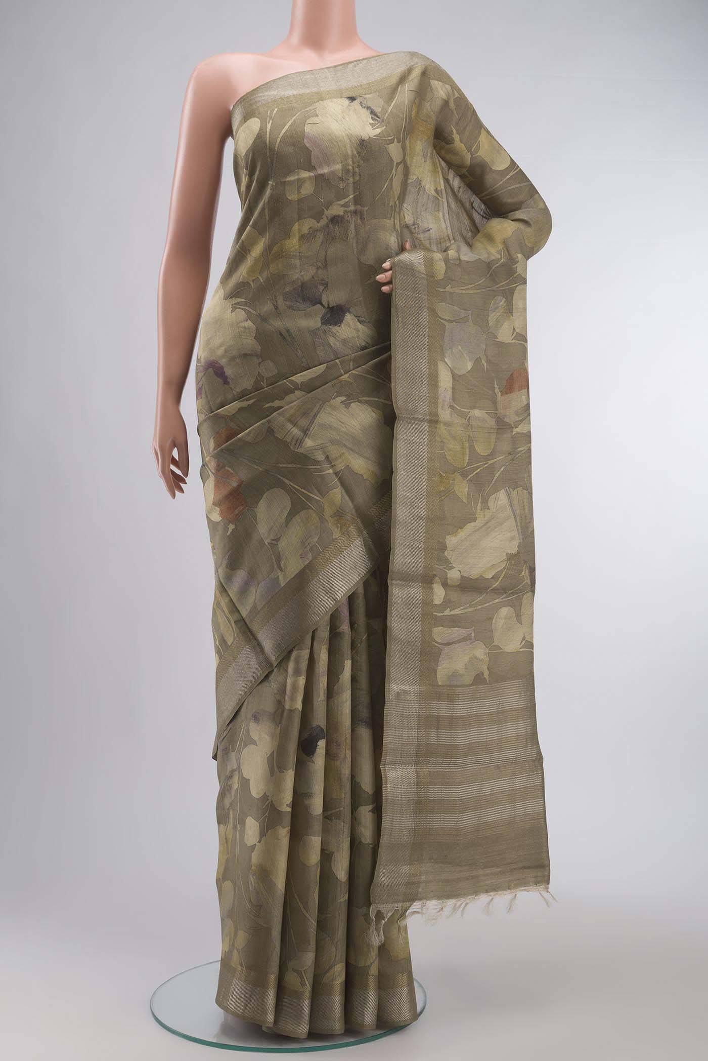 Beige Tussar Silk Saree Buy at ₹11832