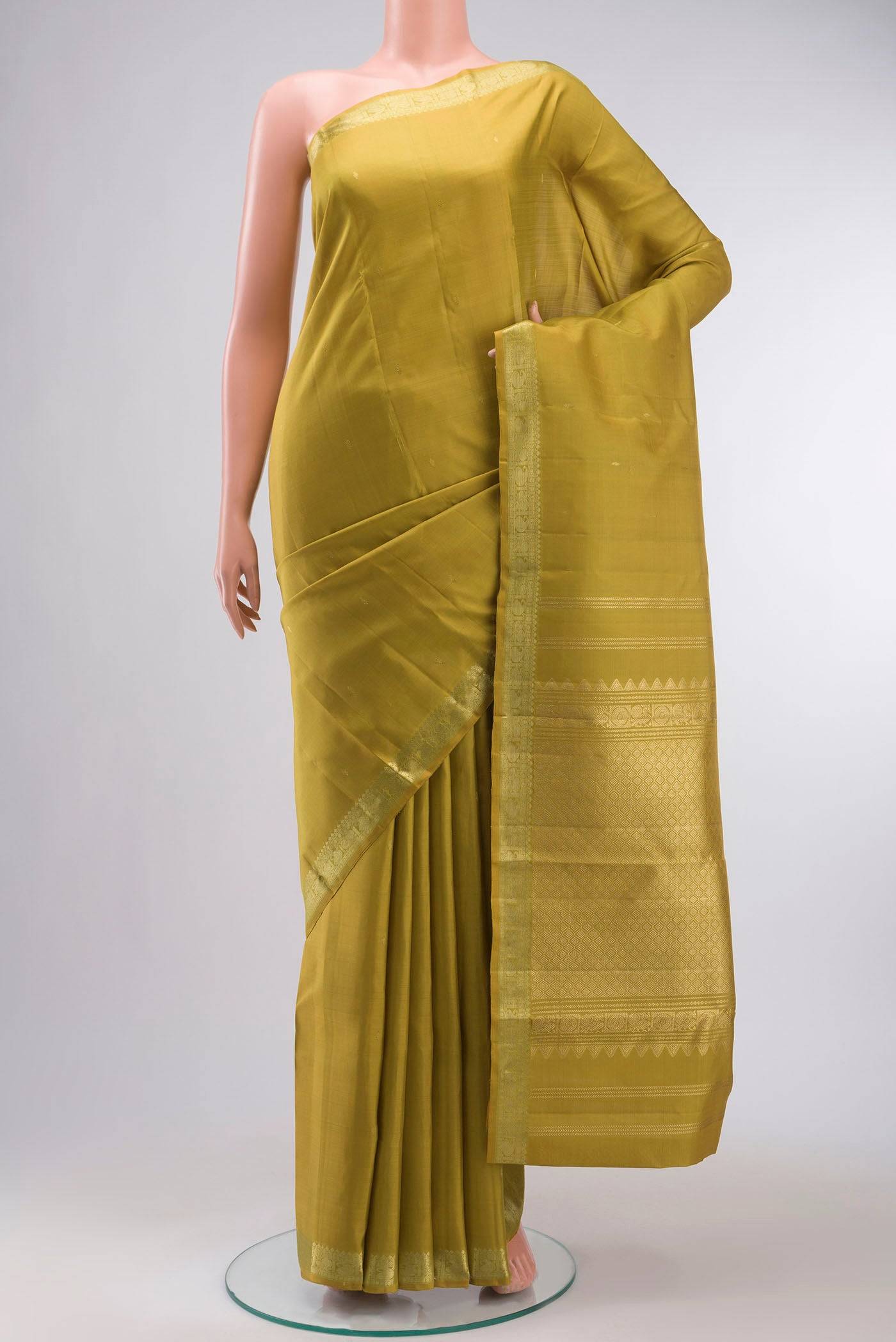 Mehandi Green Kanchipuram Silk Saree Buy at ₹15173