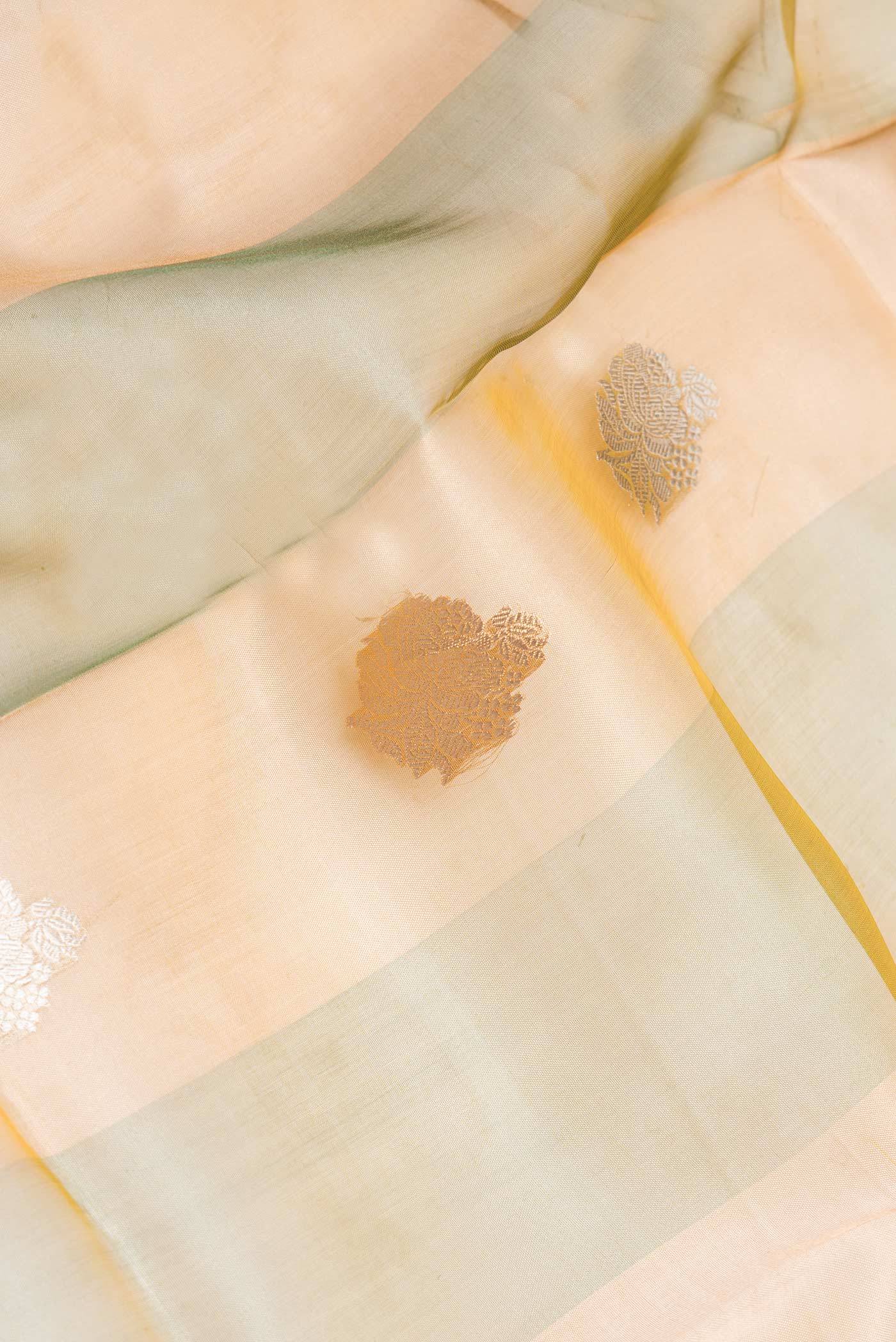 Green Dual Tone Organza Silk Saree Buy at ₹9639