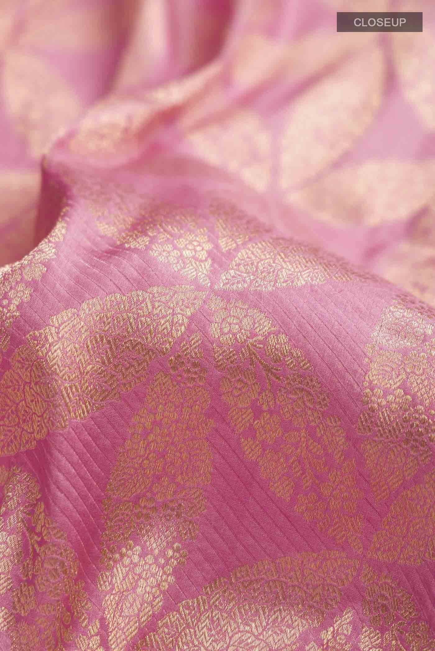Rose pink Banarasi Silk Saree Buy at ₹15343