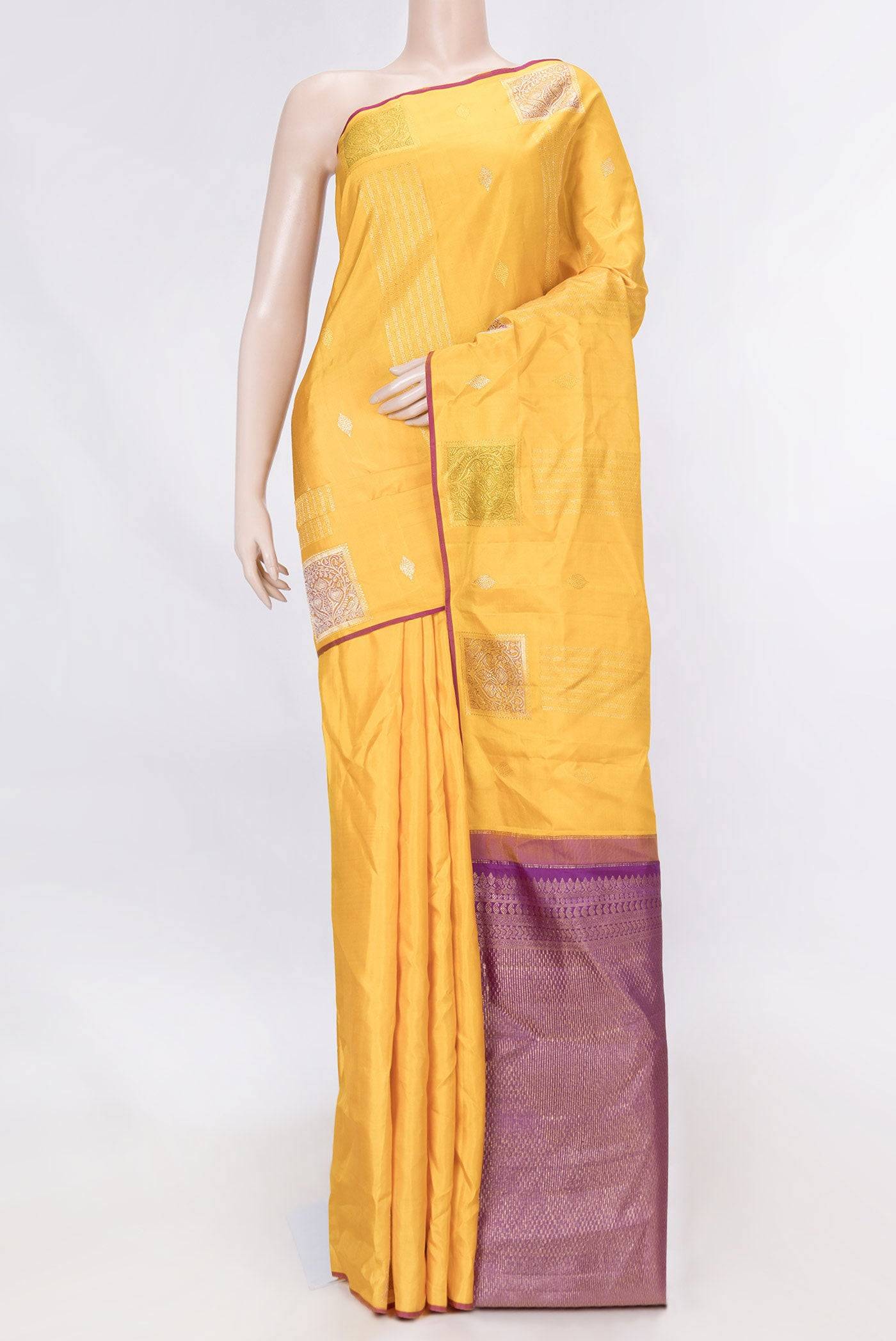 Yellow Dual Tone Kanchipuram Saree Buy at ₹20361