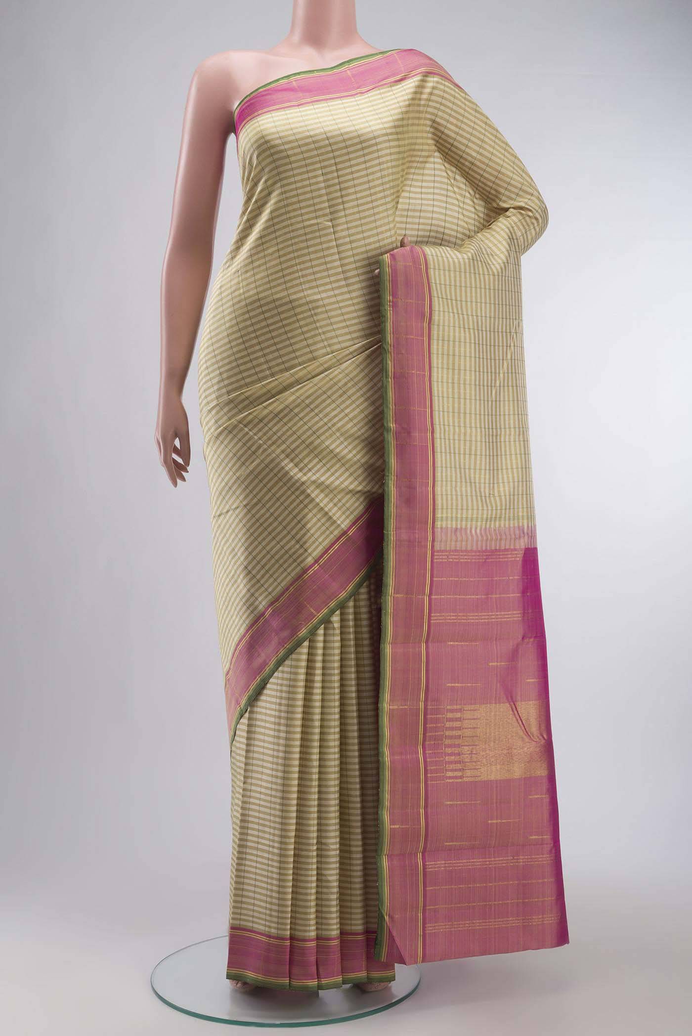 Beige Kanchipuram Silk Saree Buy at ₹17751