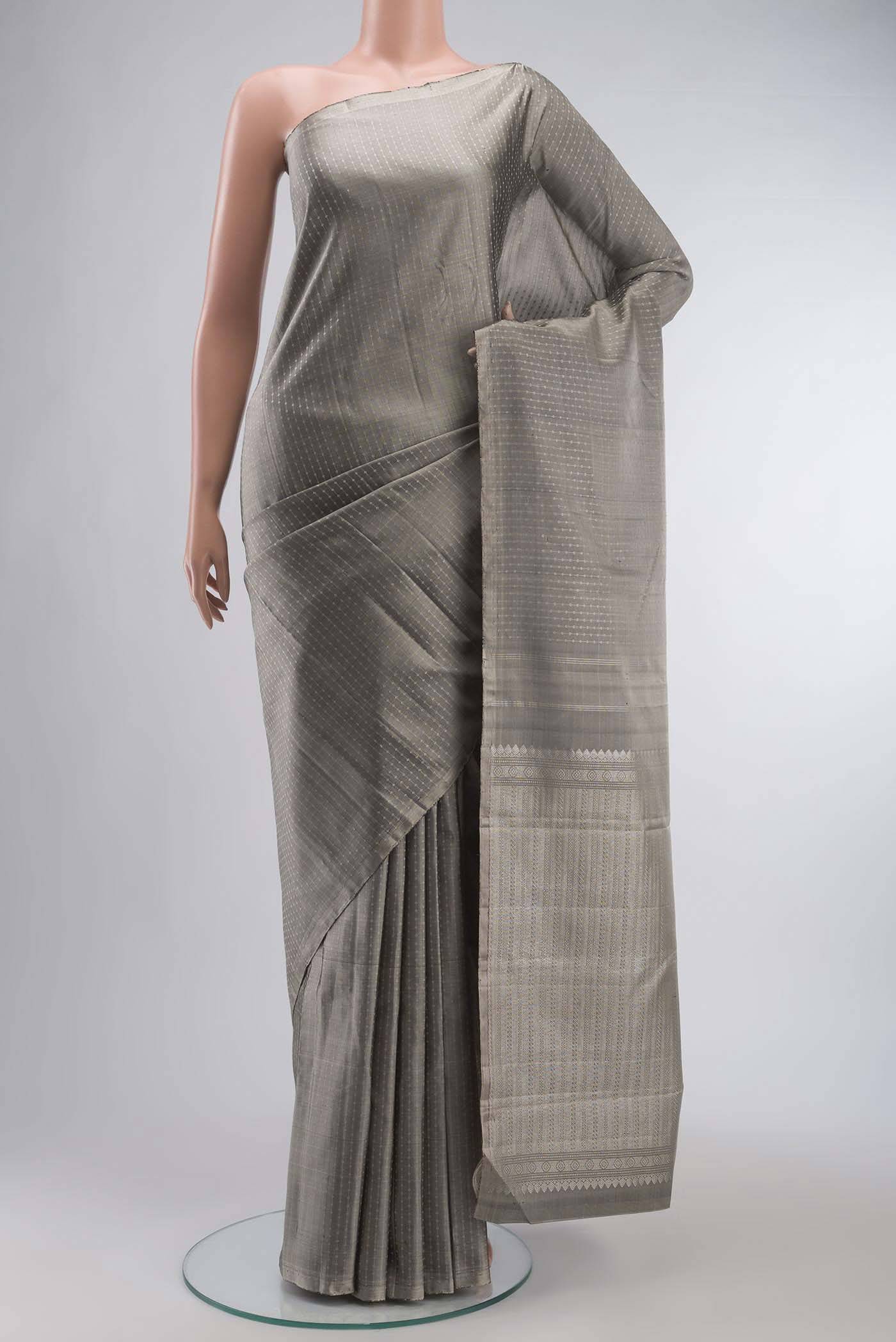Grey Kanchipuram Silk Saree Buy at ₹17043