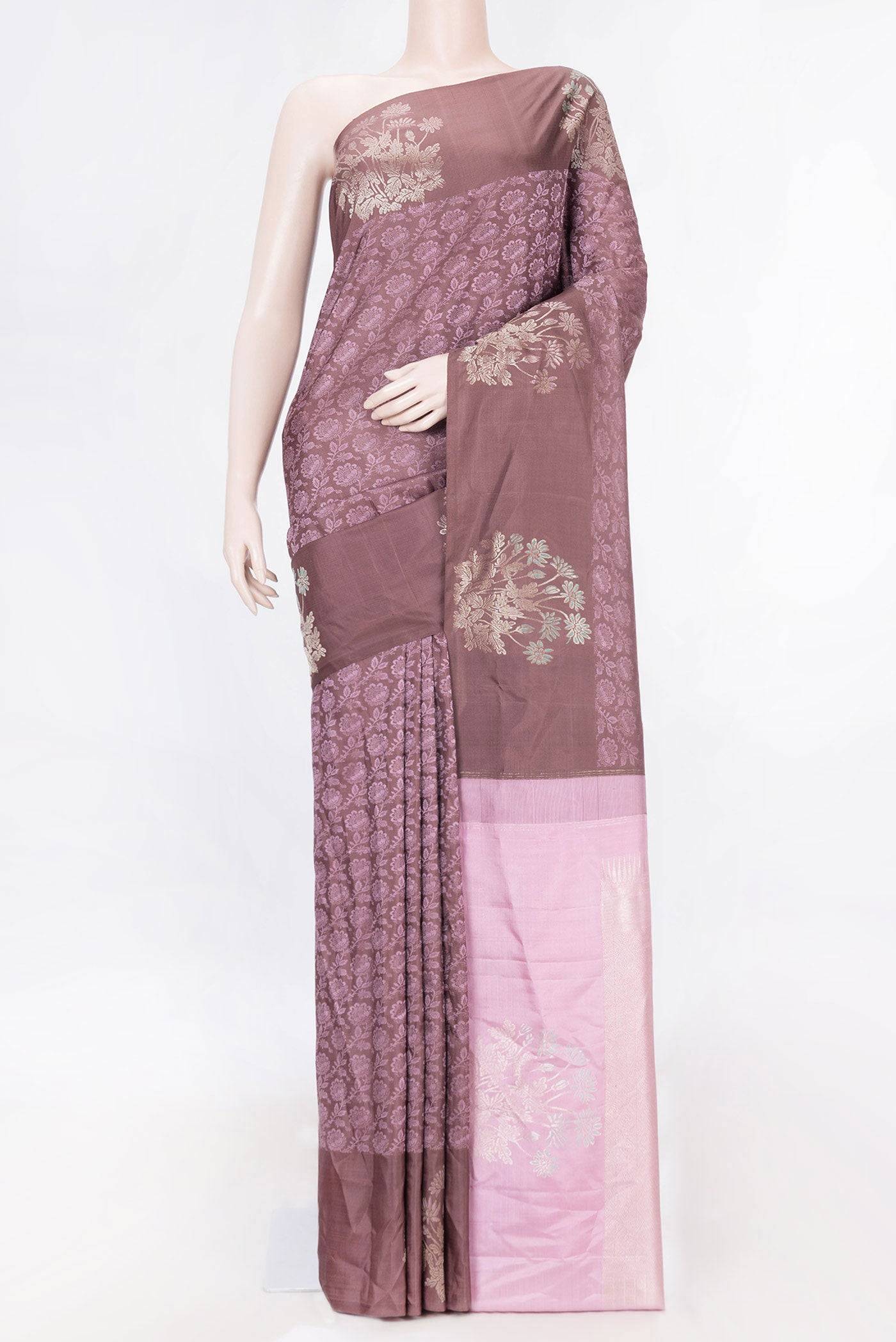 Brown Dual Tone Kanchipuram Saree Buy at ₹30394