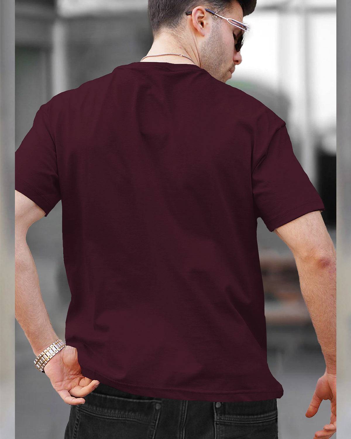 Mens Half Sleeve Plain Round Neck Navy & Maroon T-shirts (Pack Of 2)