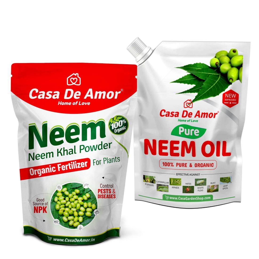 Casa De Amor Special Combo Pack- Neem Khal Powder (900 gm) + Pure Neem Oil (200 ml)
