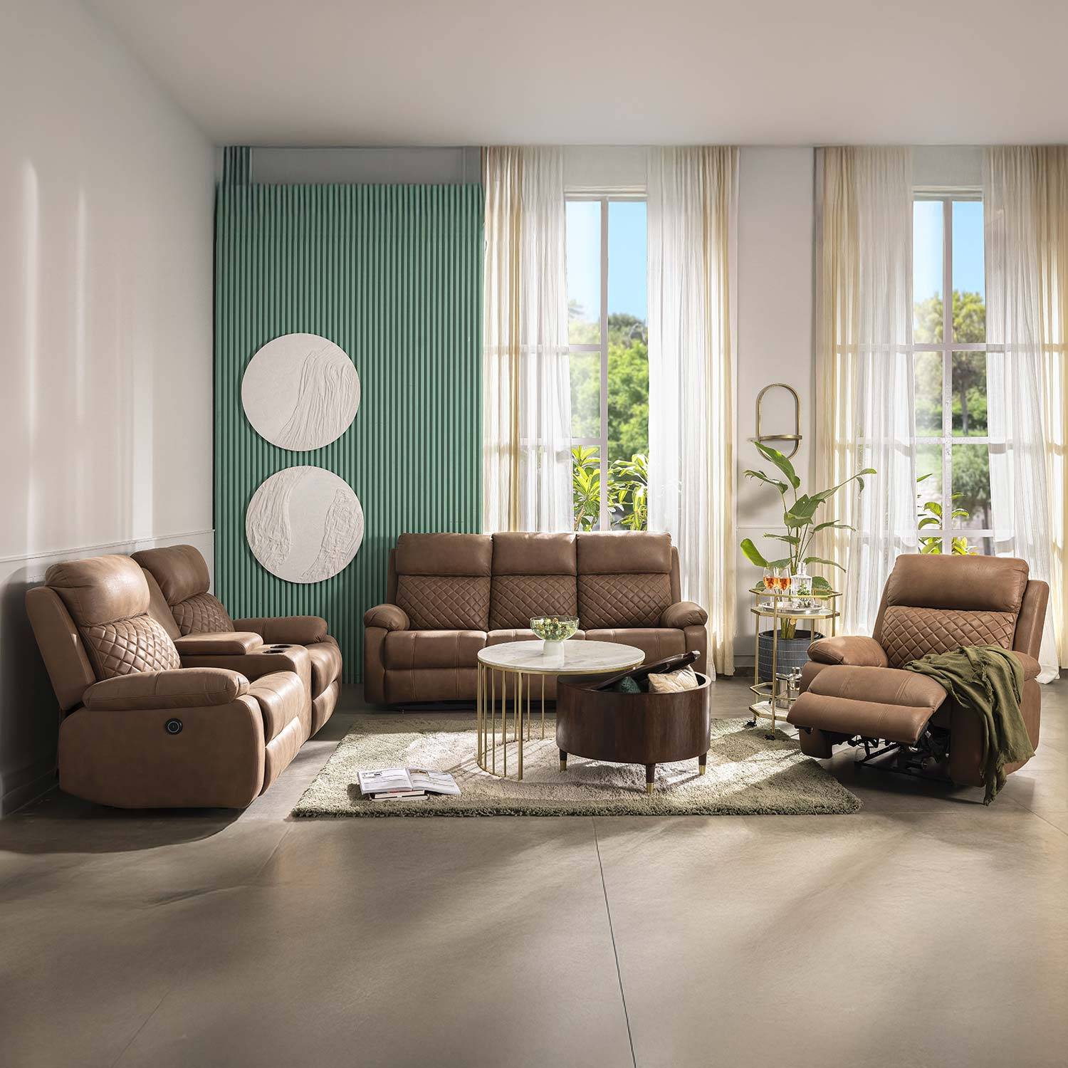 Nashville 1 Seater Electric Sofa Recliner (Brown)