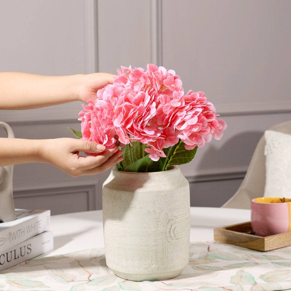 Nippon Hydrangea Faux Stem - Hot Pink