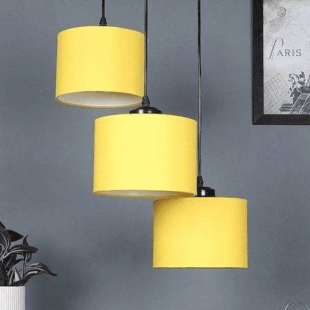 Pedro Yellow Fabric Cluster Hanging Light