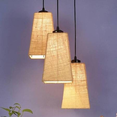 Ruben Beige Natural Fiber Cluster Hanging Light