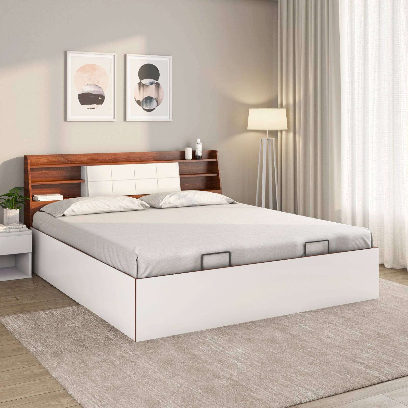 Ornate Prime Bed with Semi Hydraulic Storage (White)