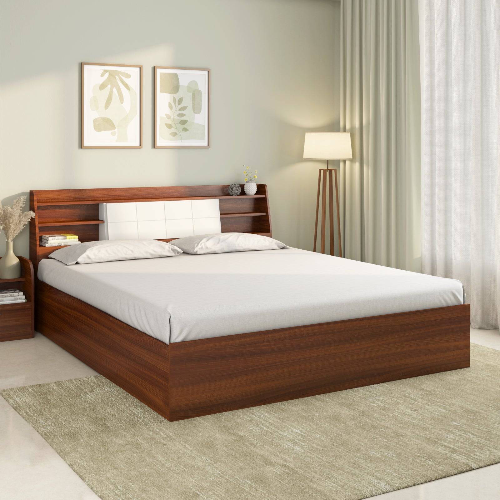 Ornate Max Bed with Box Storage (Walnut)