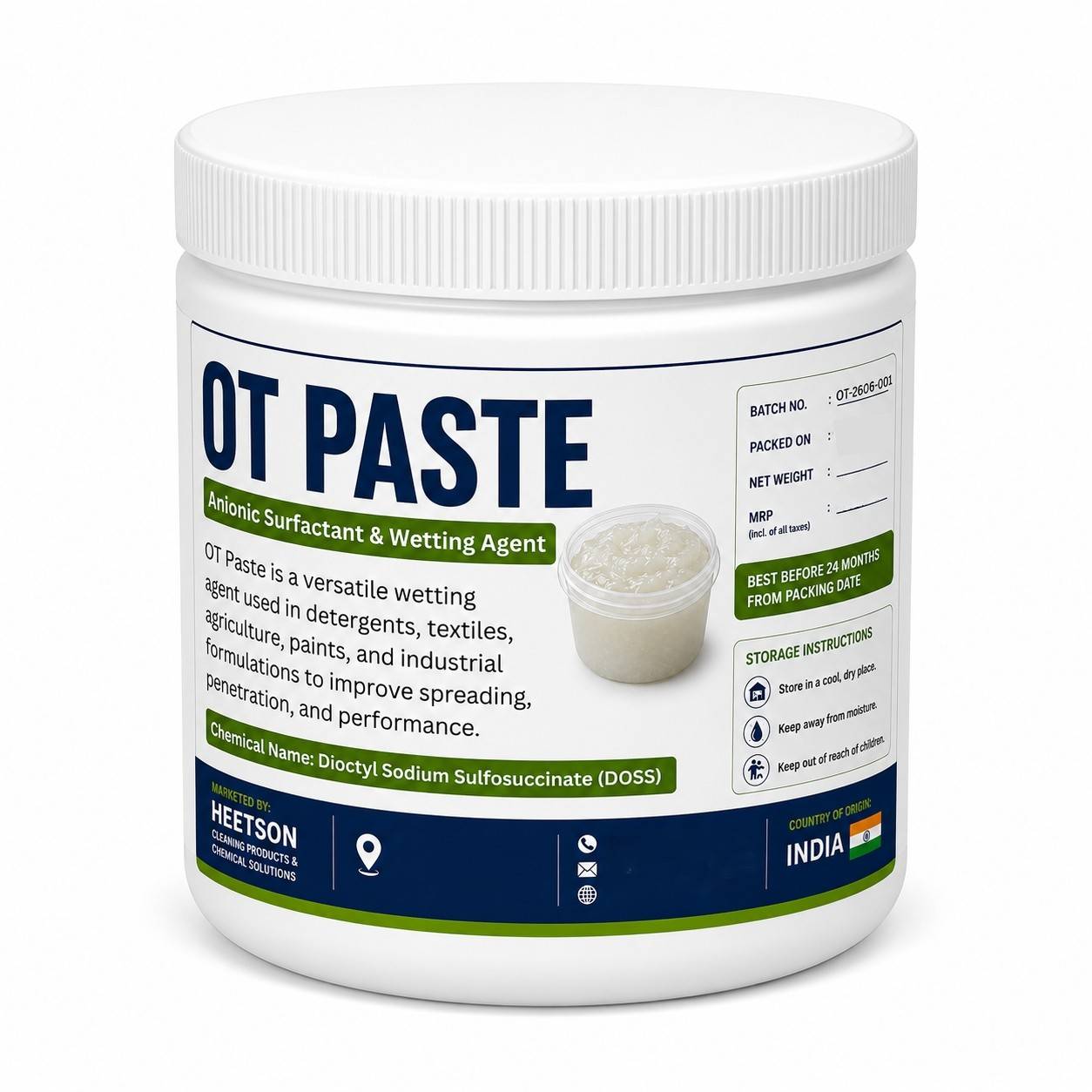 OT Paste (DOSS) – Super Wetting Agent & Anionic Surfactant | Dioctyl Sodium Sulfosuccinate