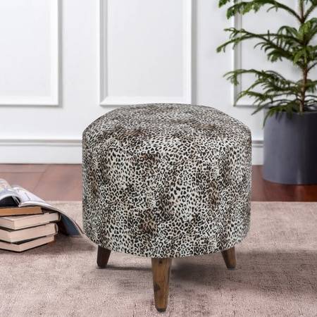 Nova Solid Wood  Ottomon in  Grey Colour