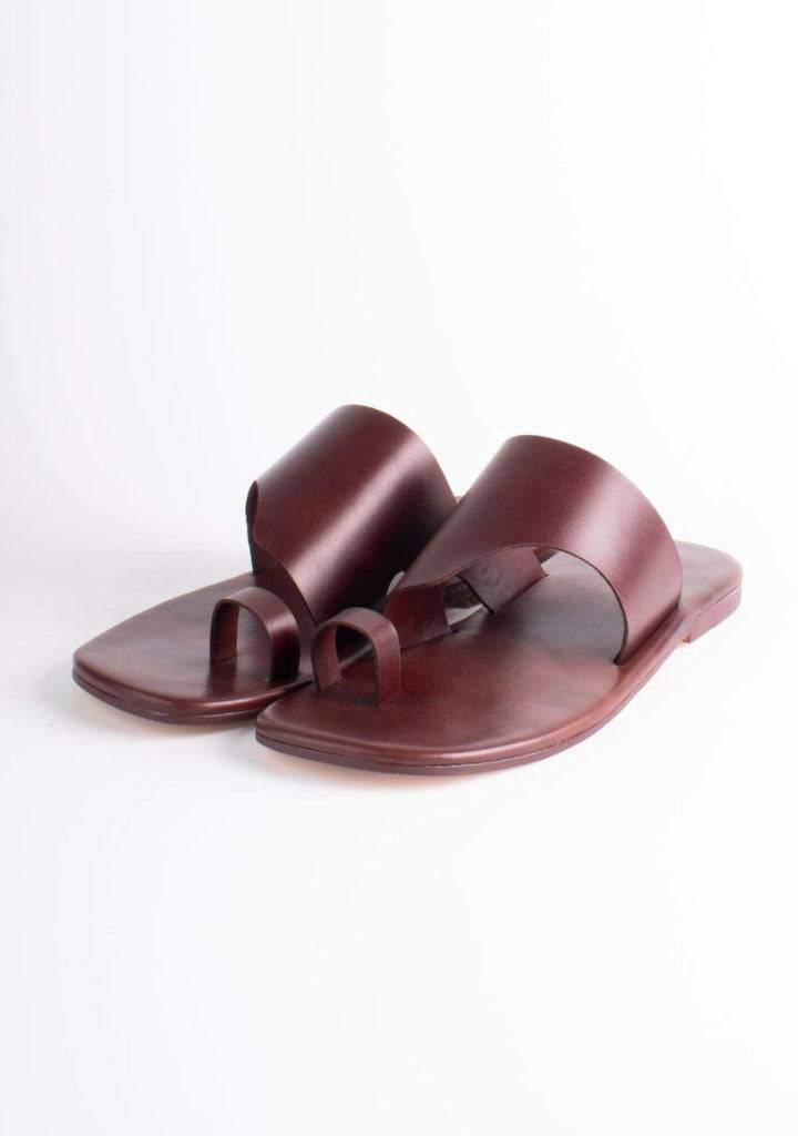 Monochrome Open Toe Chappals RTS - color variant: Plum