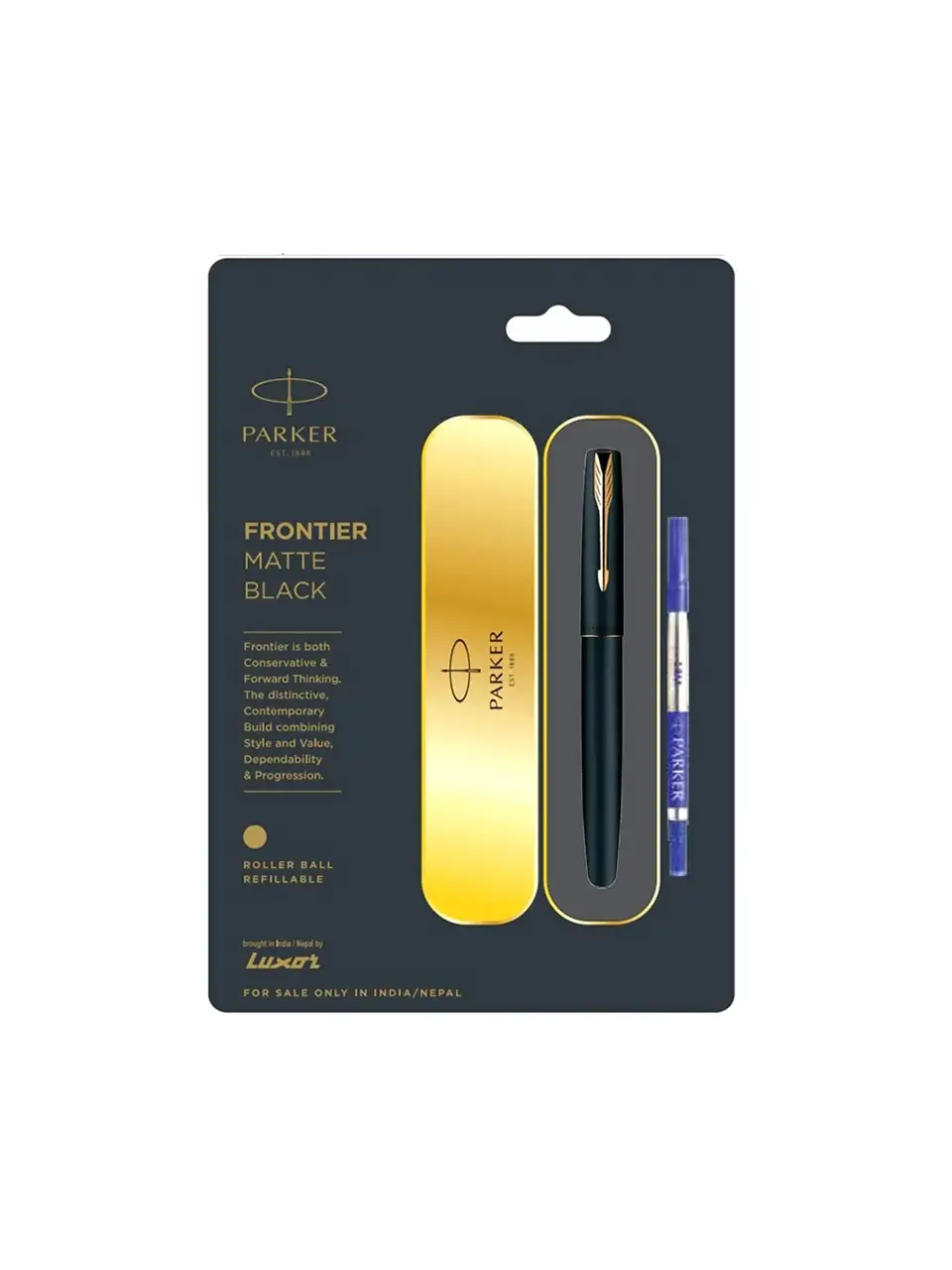 Parker Frontier Matte Black Gold Trim Roller Ball Pen Buy @ ₹765