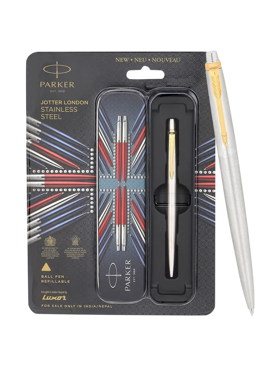 Parker Jotter London Stainless Steel Gold Trim Ball Pen Buy @ ₹425