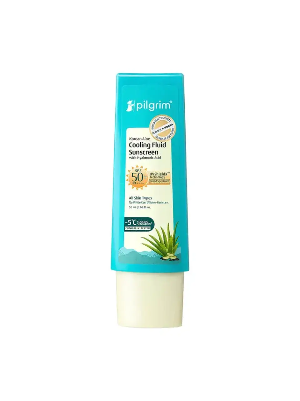 Pilgrim Korean Aloe Cooling Fluid Sunscreen SPF 50+ PA++++ Buy only @ ₹346