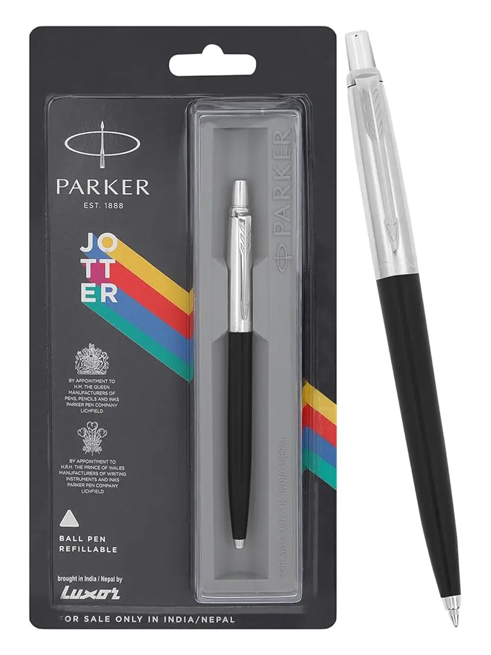 Parker Jotter Standard Black Chrome Trim Ball Pen Buy @ ₹298