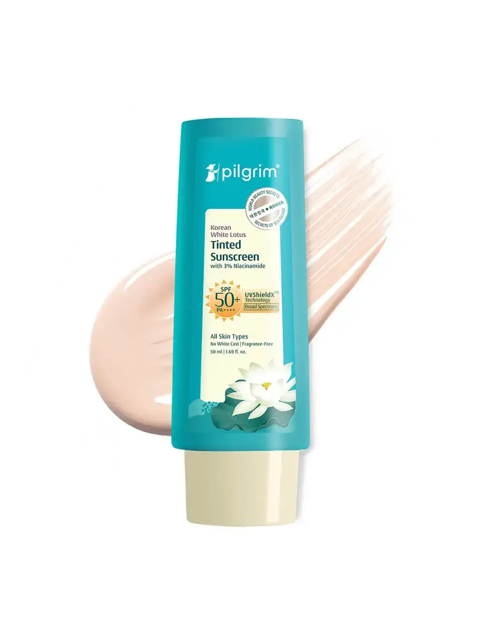 Pilgrim Korean White Lotus Tinted Sunscreen SPF 50+ PA++++ Buy only @ ₹346