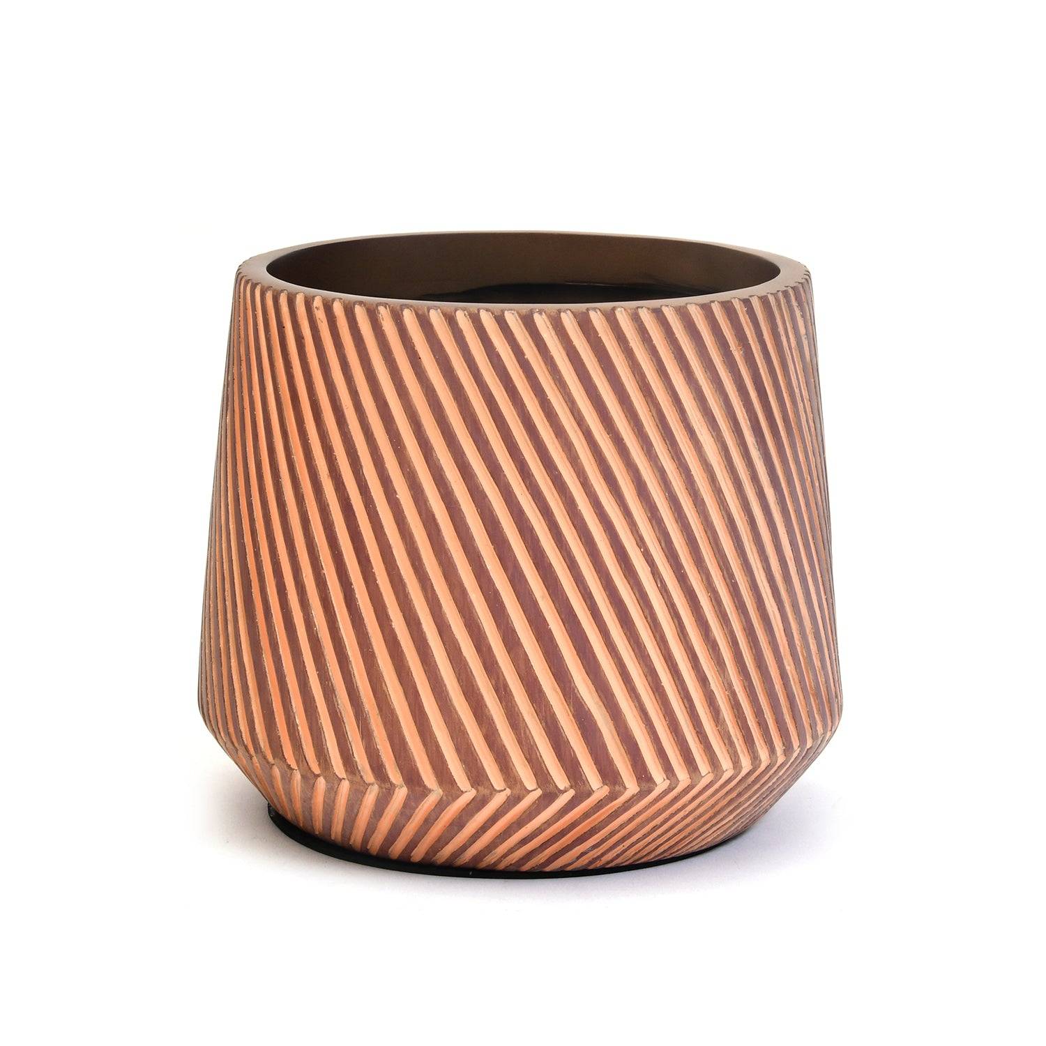 Oval Large Polyresin Planter- Brown