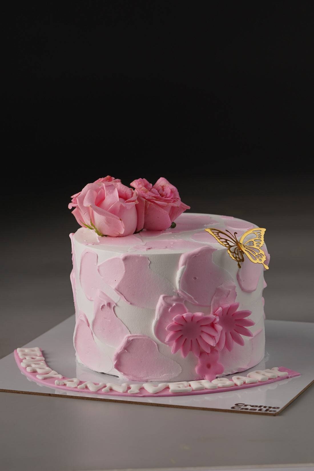 Pink Shaded Floral Design Cake