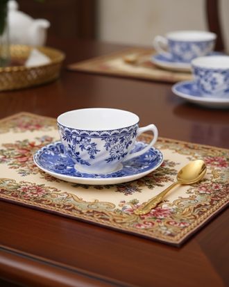 Classic Delft Blue Tea Cup With Saucer