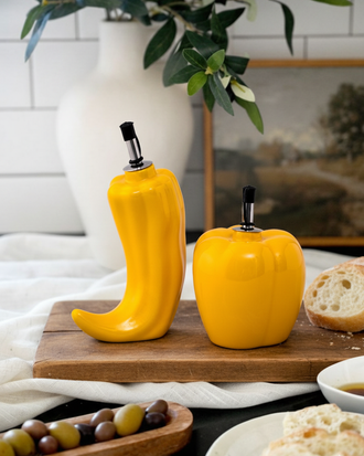 Yellow Capsicum Ceramic Oil Dispenser