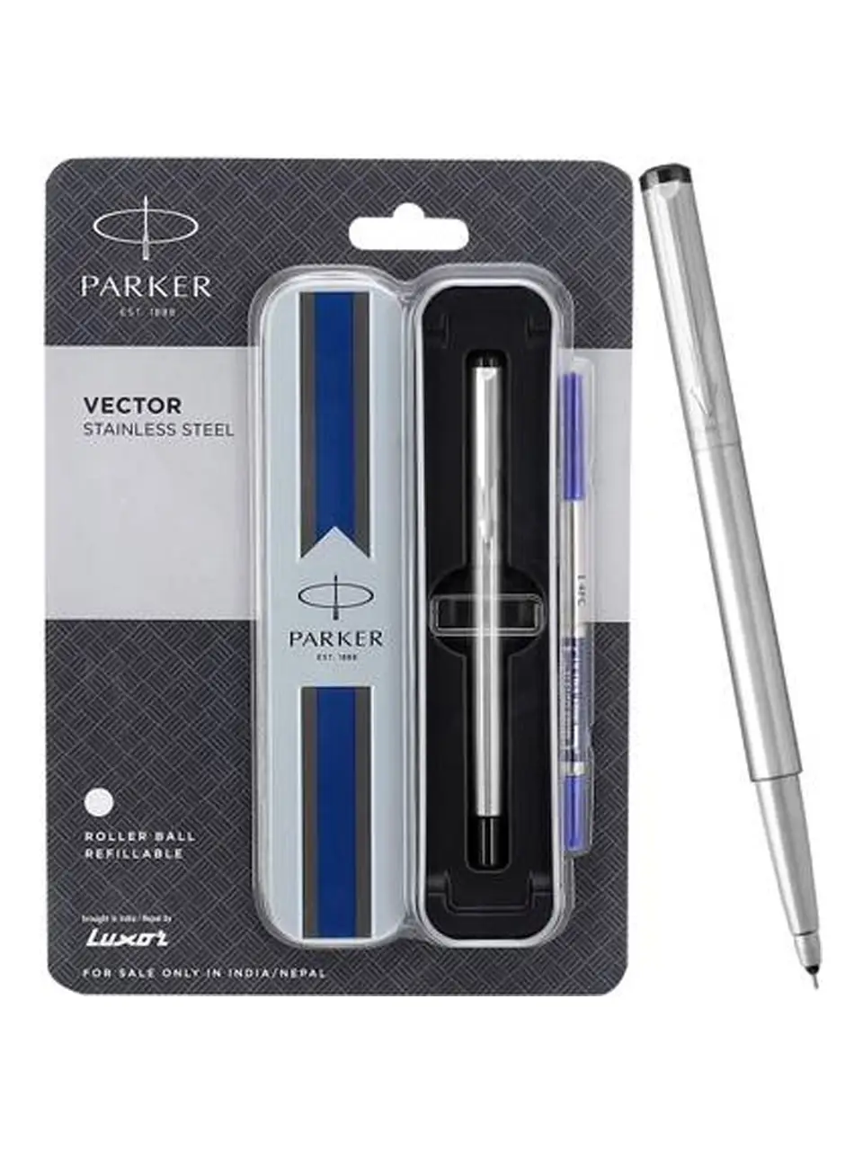 Parker Vector Stainless Steel Chrome Trim Roller Ball Pen Buy @ ₹578