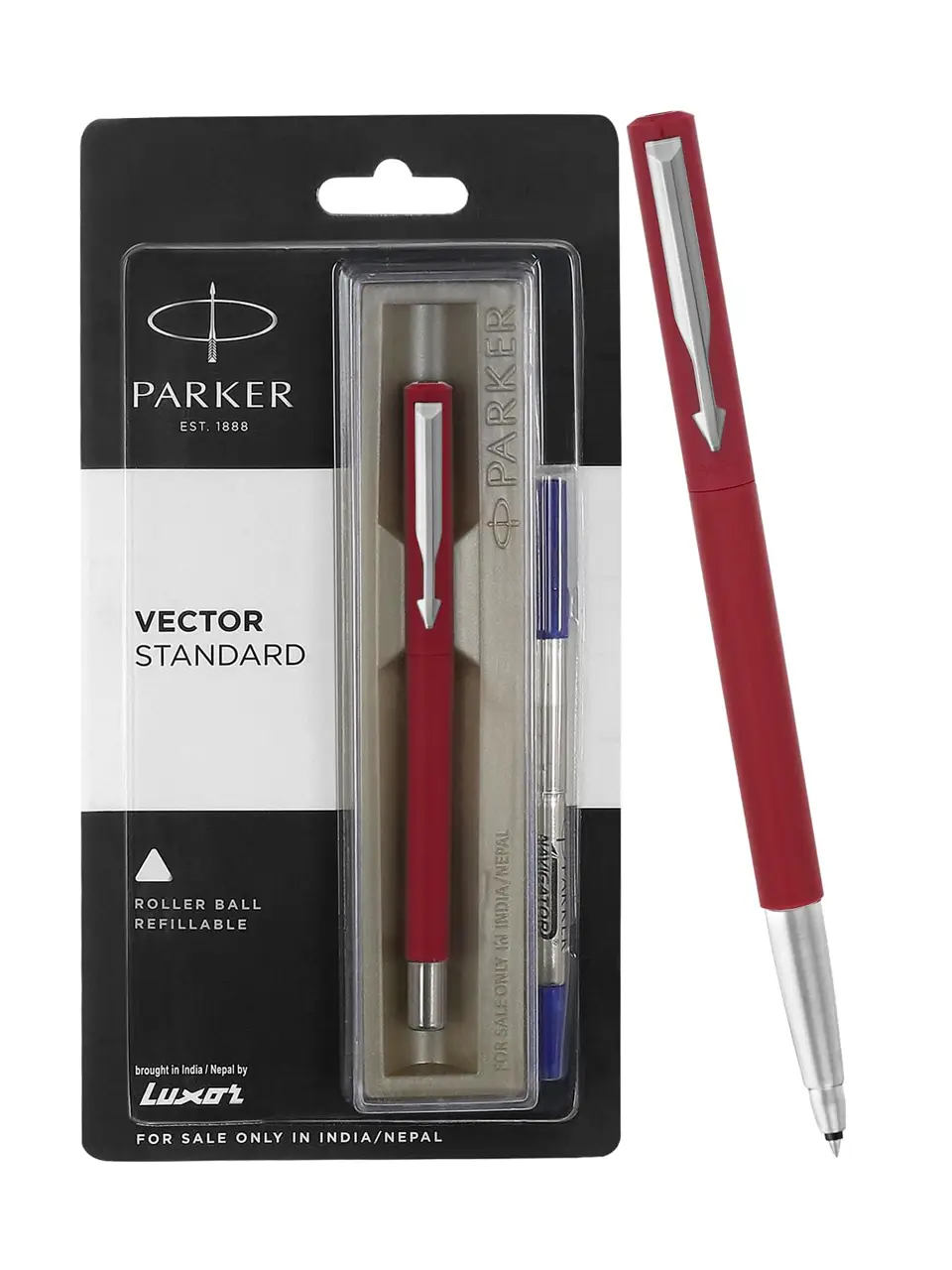 Parker Vector Standard Maroon Chrome Trim Roller Ball Pen Buy @ ₹400