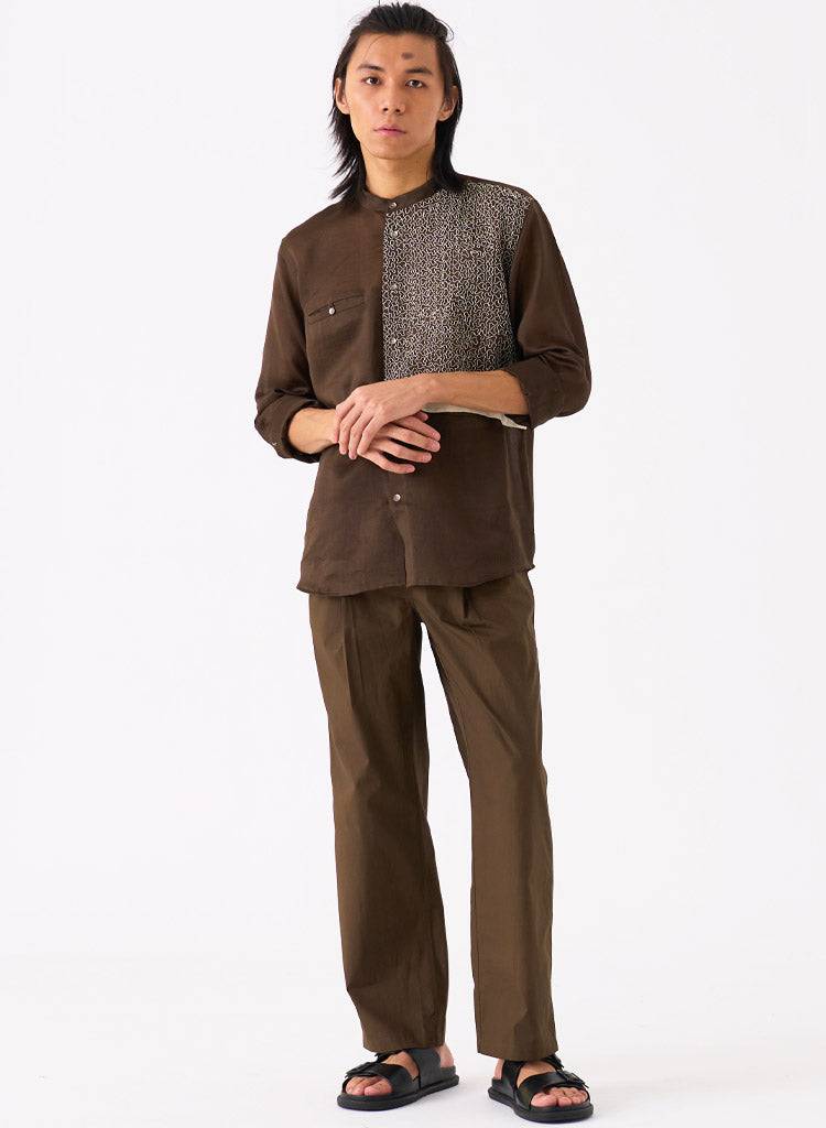 Panelled Embroidered Shirt