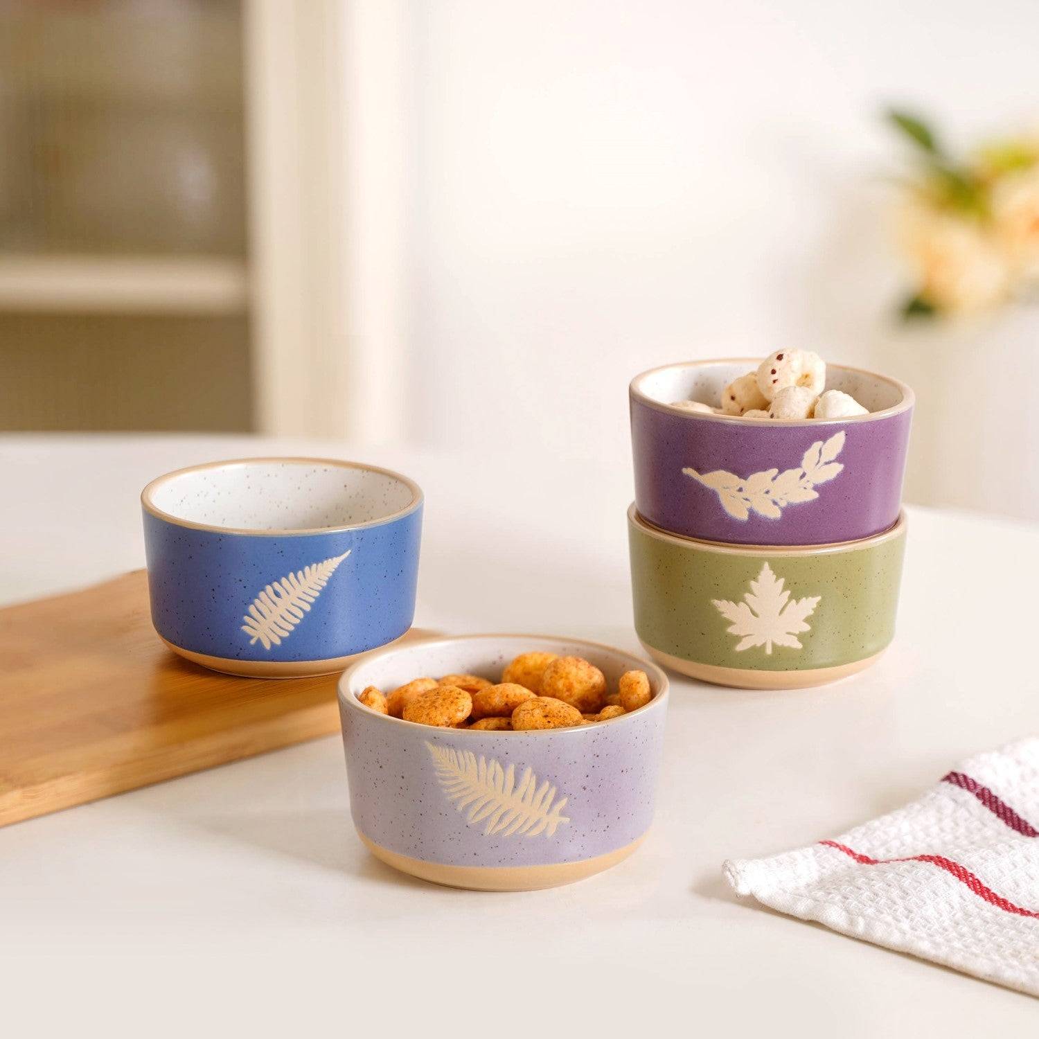 Monsoon Leaf Snack Bowl Set Of 4 180ml buy only at ₹790
