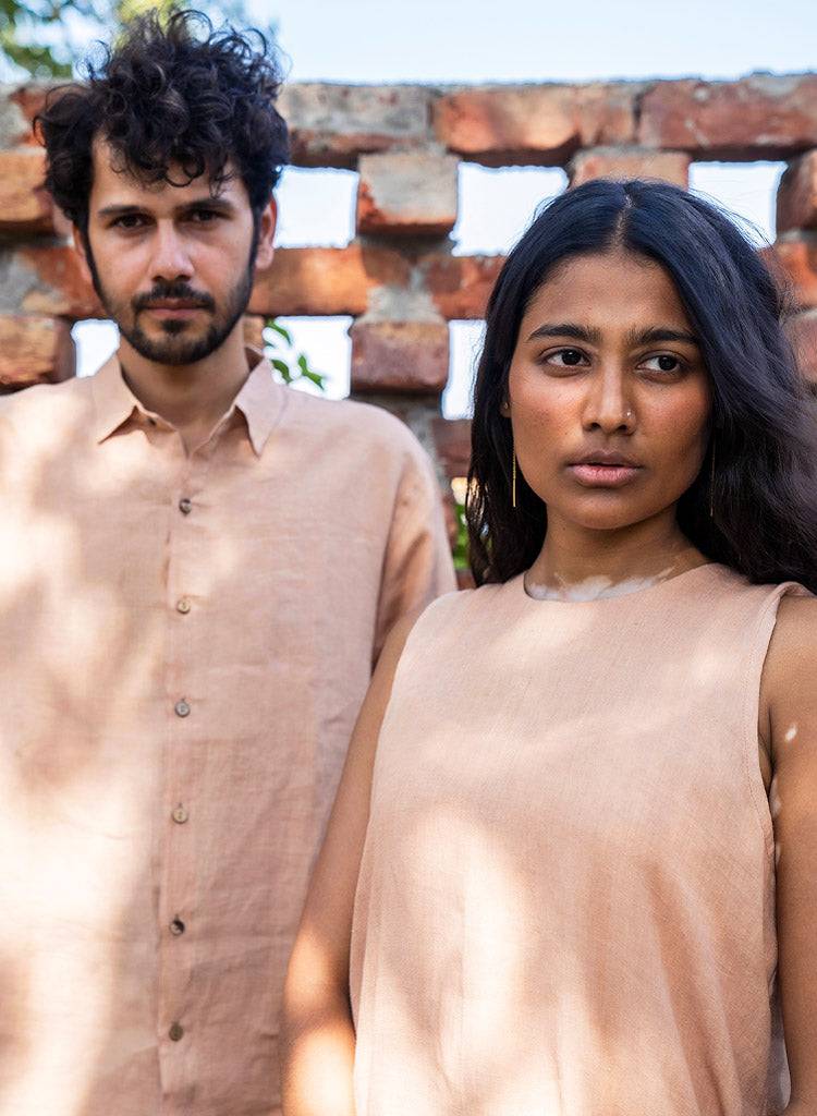 Peach Linen Shirt