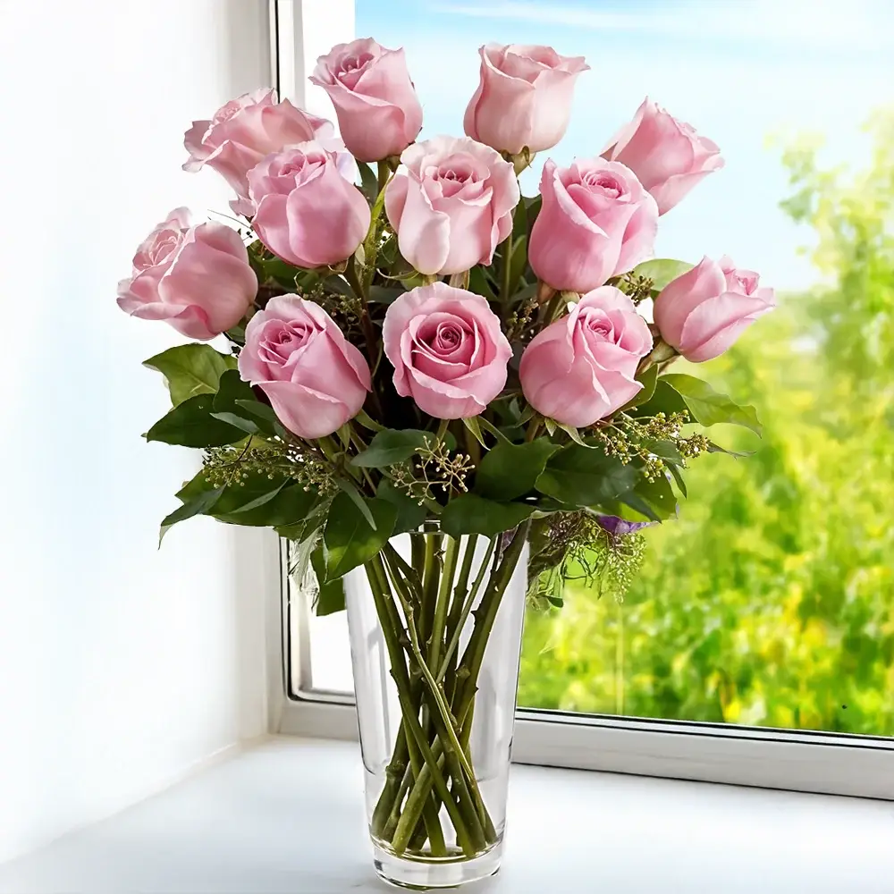 Pink Roses in a Vase