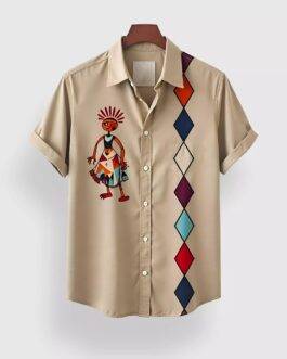 Pitch Block Dance Designer Men’s Half Sleeves Printed Shirt Exclusive