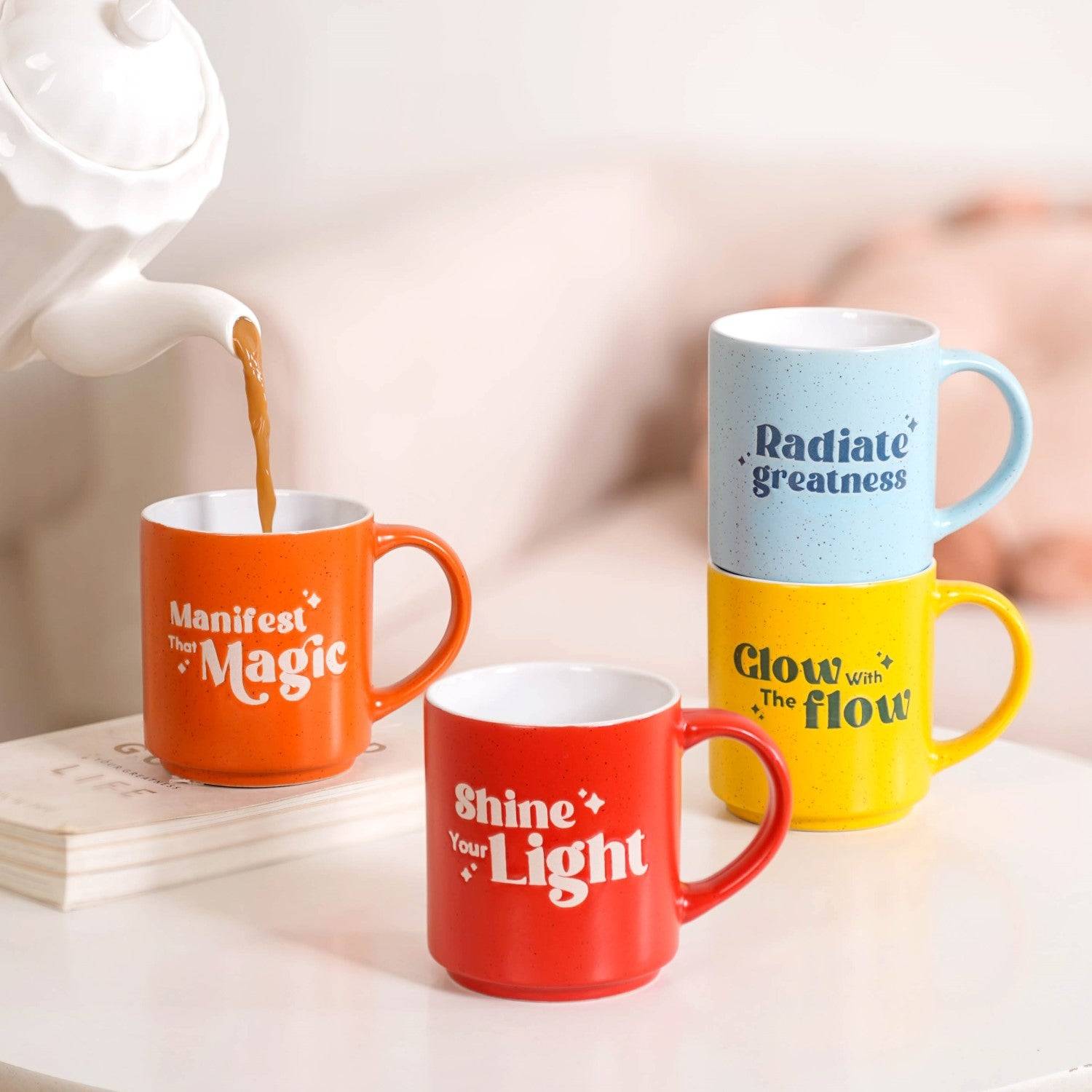 Positive Affirmation Stackable Mugs Set Of 4 280ml buy only at ₹850