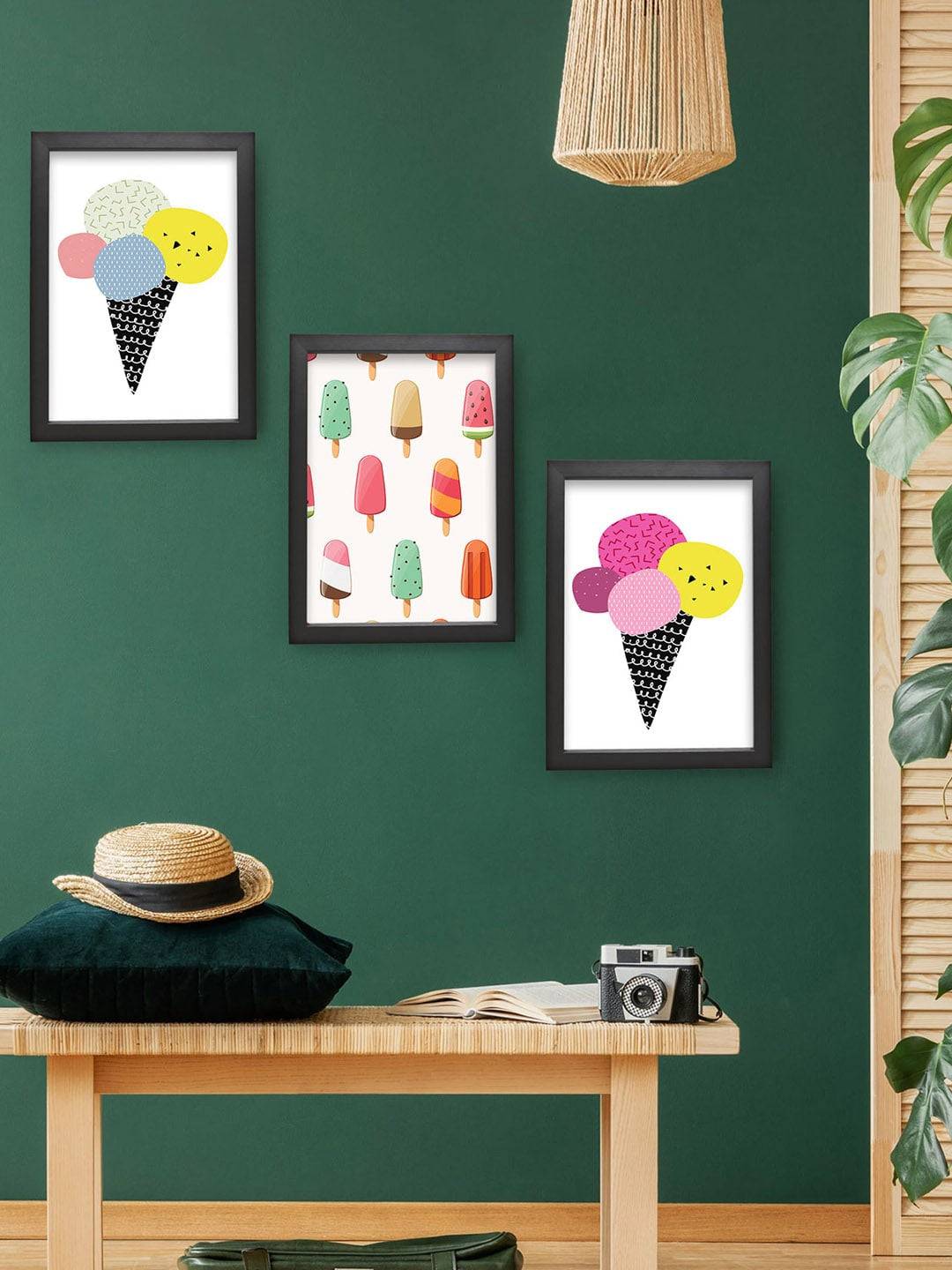 Set Of 3 Multi-Coloured Wall Art