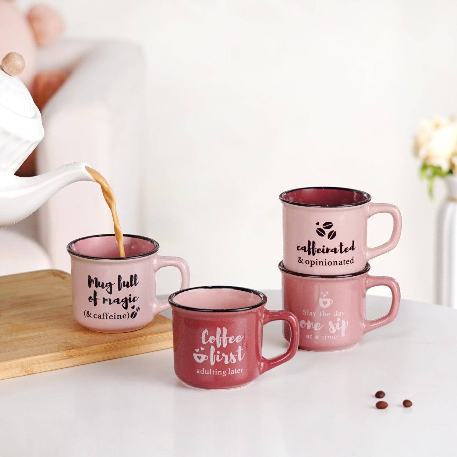 PourFect Mugs Set Of 4 Pink 170ml buy only at ₹790