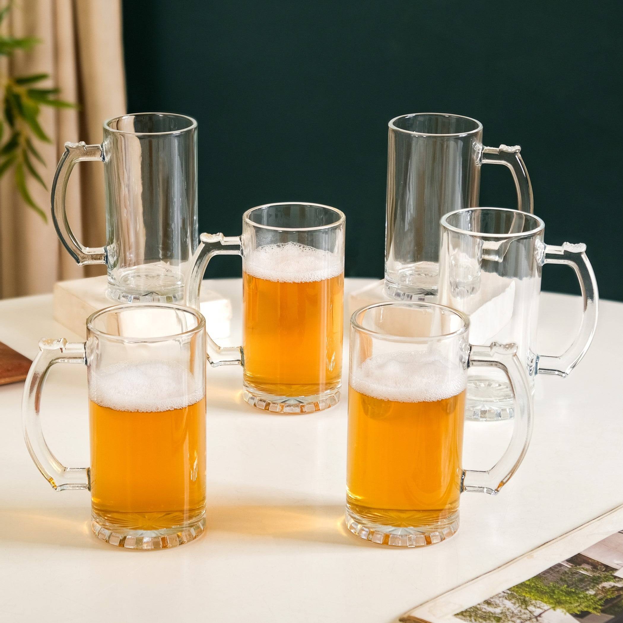 Premium Tall Glass Beer Mugs Set Of 6 520ml buy only at ₹1595